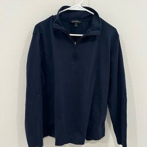 Banana Republic Men's Dark Blue Zip-Up Sweater